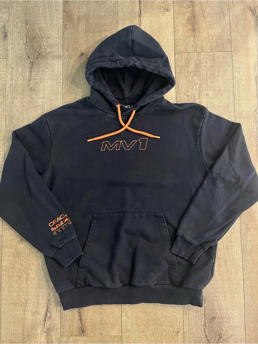 Oracle Red Bull Racing MV1 Navy & Black Tie Dye Hoodie with Orange Accents